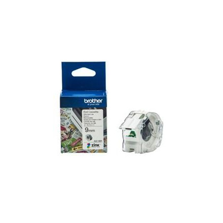 (CZ1001) BROTHER ROLLO DE CINTA ADHESIVA ZERO INK PARA ETIQUETADORA VC500W 9MMX5M