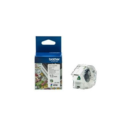 (CZ1002) BROTHER ROLLO DE CINTA ADHESIVA ZERO INK PARA ETIQUETADORA VC500W 12MMX5M