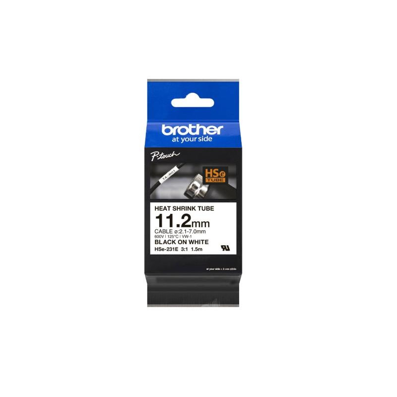 (HSE231E) BROTHER CINTA TUBO TERMORRETRACTIL TEXTO NEGRO SOBRE BLANCO DE 11 (HSE231E) BROTHER CINTA TUBO TERMORRETRACTIL TEXTO NEGRO SOBRE BLANCO DE 11