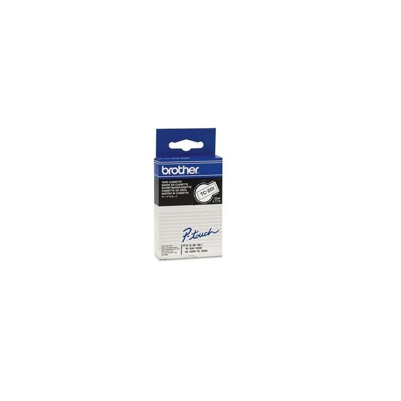 (TC201) BROTHER CINTA ROTULADORA LAMINADA TEXTO NEGRO SOBRE BLANCO DE 12MMX7 (TC201) BROTHER CINTA ROTULADORA LAMINADA TEXTO NEGRO SOBRE BLANCO DE 12MMX7