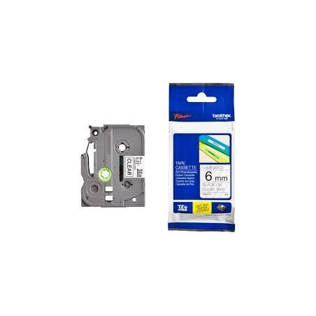 (TZE111) BROTHER CINTA ROTULADORA LAMINADA TEXTO NEGRO SOBRE TRANSPARENTE - 6MMX8M