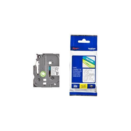 (TZE135) BROTHER CINTA ROTULADORA LAMINADA TEXTO BLANCO SOBRE TRANSPARENTE - 12MMX8M