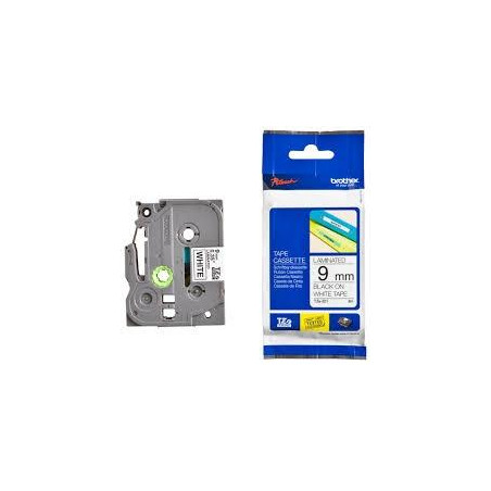 (TZE221) BROTHER CINTA ROTULADORA LAMINADA TEXTO NEGRO SOBRE BLANCO - 9MMX8M