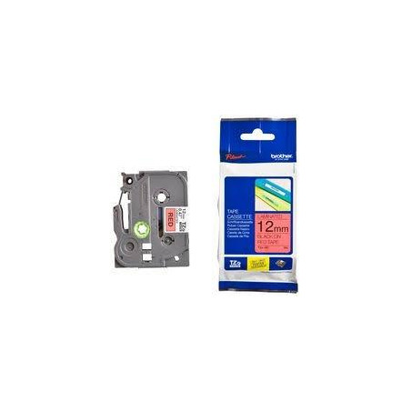 (TZE431) BROTHER CINTA ROTULADORA LAMINADA TEXTO NEGRO SOBRE ROJO - 12MMX8M