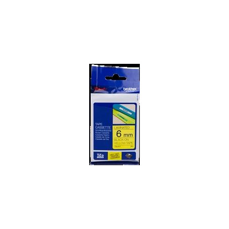 (TZE611) BROTHER CINTA ROTULADORA LAMINADA TEXTO NEGRO SOBRE AMARILLO - 6MMX8M