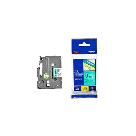 (TZE721) BROTHER CINTA ROTULADORA LAMINADA TEXTO NEGRO SOBRE VERDE -9MMX8M