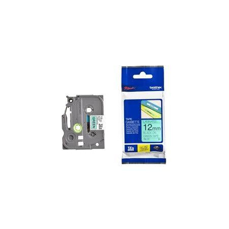 (TZE731) BROTHER CINTA ROTULADORA LAMINADA TEXTO NEGRO SOBRE VERDE - 12MMX8M