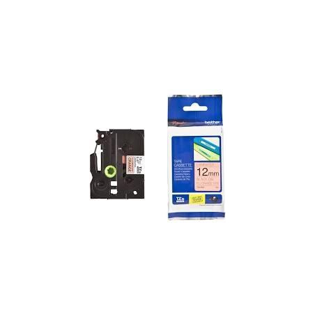 (TZEB31) BROTHER CINTA ROTULADORA LAMINADA TEXTO NEGRO SOBRE NARANJA FLUOR - 12MMX5M