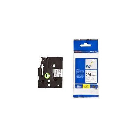 (TZEFX251) BROTHER CINTA ROTULADORA LAMINADA FLEXIBLE TEXTO NEGRO SOBRE BLANCO - 24MMX8M