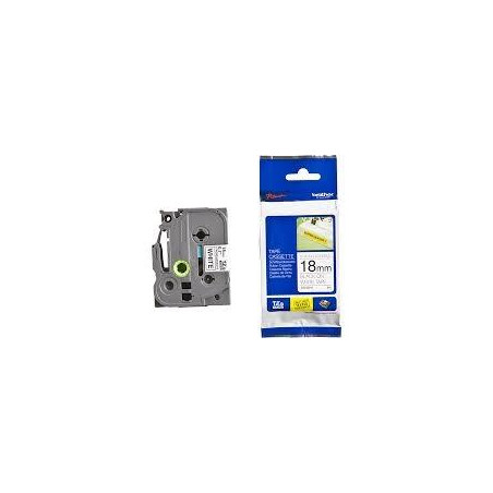 (TZES241) BROTHER CINTA ROTULADORA LAMINADA SUPER ADHESIVA TEXTO NEGRO SOBRE BLANCO - 18MMX8M