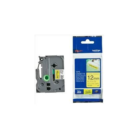 (TZES631) BROTHER CINTA ROTULADORA LAMINADA SUPER ADHESIVA TEXTO NEGRO SOBRE AMARILLO - 12MMX8M