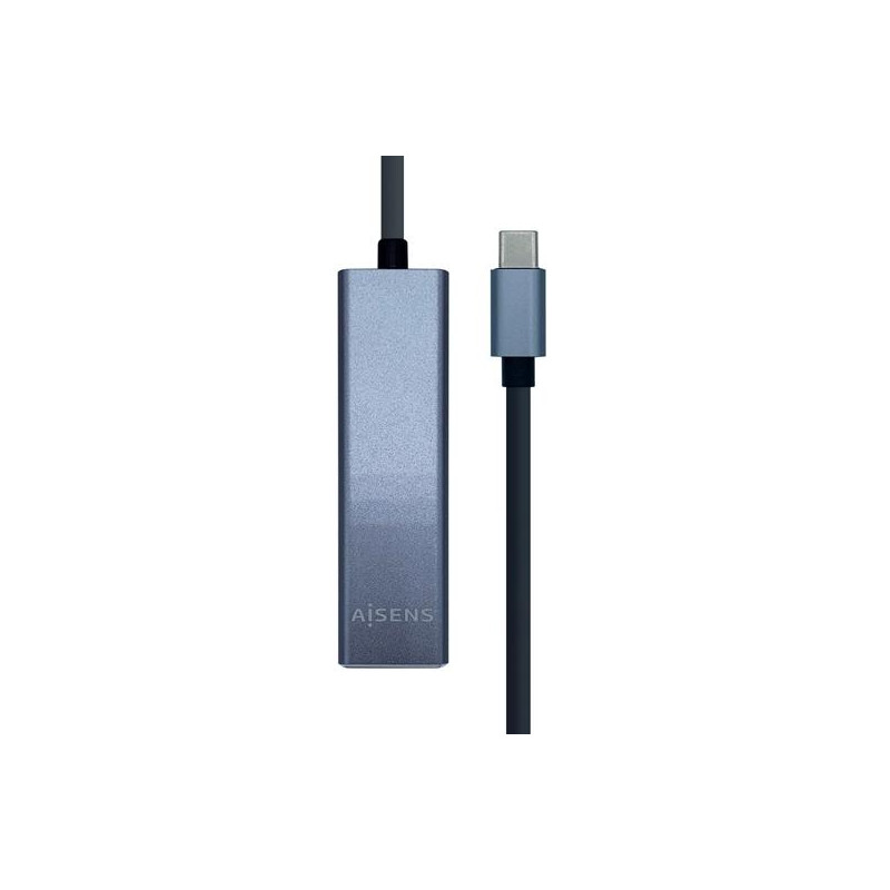 (A109-0396) AISENS CONVERSOR USB3.1 GEN1 USB-C A ETHERNET GIGABIT 10/100/1000 MBPS + HUB 3XUSB3.0 GRIS 15CM (A109-0396) AISENS CONVERSOR USB3.1 GEN1 USB-C A ETHERNET GIGABIT 10/100/1000 MBPS + HUB 3XUSB3.0 GRIS 15CM
