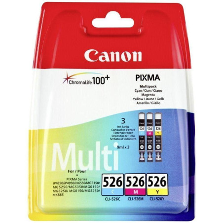 (4541B009) CANON TINTA TRICOLOR C/M/Y - CLI526 (PACK 3)