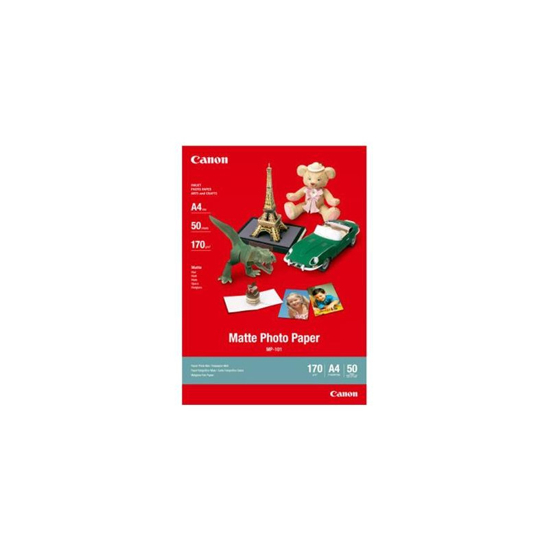 (7981A005) CANON PAPEL FOTOGRÁFICO MP-101 DIN A4 170GR INKJET PAQUETE 50H BLANCO MATE