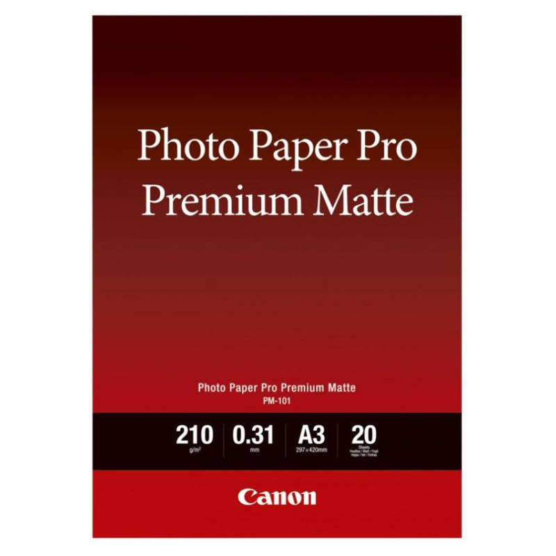 (8657B006) CANON PAPEL FOTOGRAFICO PM-101 A3 PRO PREMIUM MATTE 210GR. (20 HOJAS) (8657B006) CANON PAPEL FOTOGRAFICO PM-101 A3 PRO PREMIUM MATTE 210GR. (20 HOJAS)