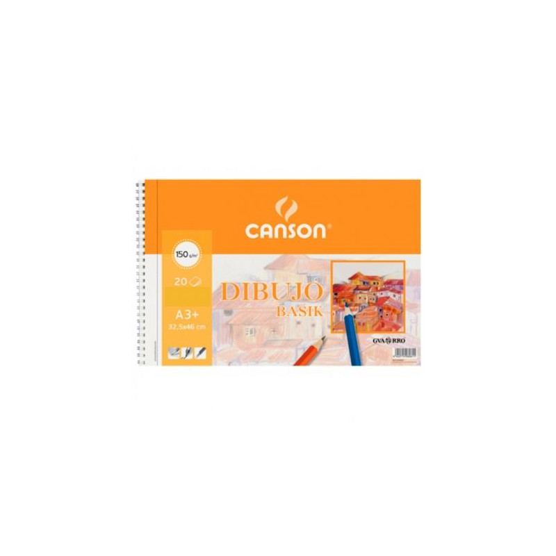 (C200400694) CANSON BLOC DIBUJO BASIK ESPIRAL 20H A3+ 150GR MICROPERFORADO PACK 10 UD BLANCO NATURAL (C200400694) CANSON BLOC DIBUJO BASIK ESPIRAL 20H A3+ 150GR MICROPERFORADO PACK 10 UD BLANCO NATURAL