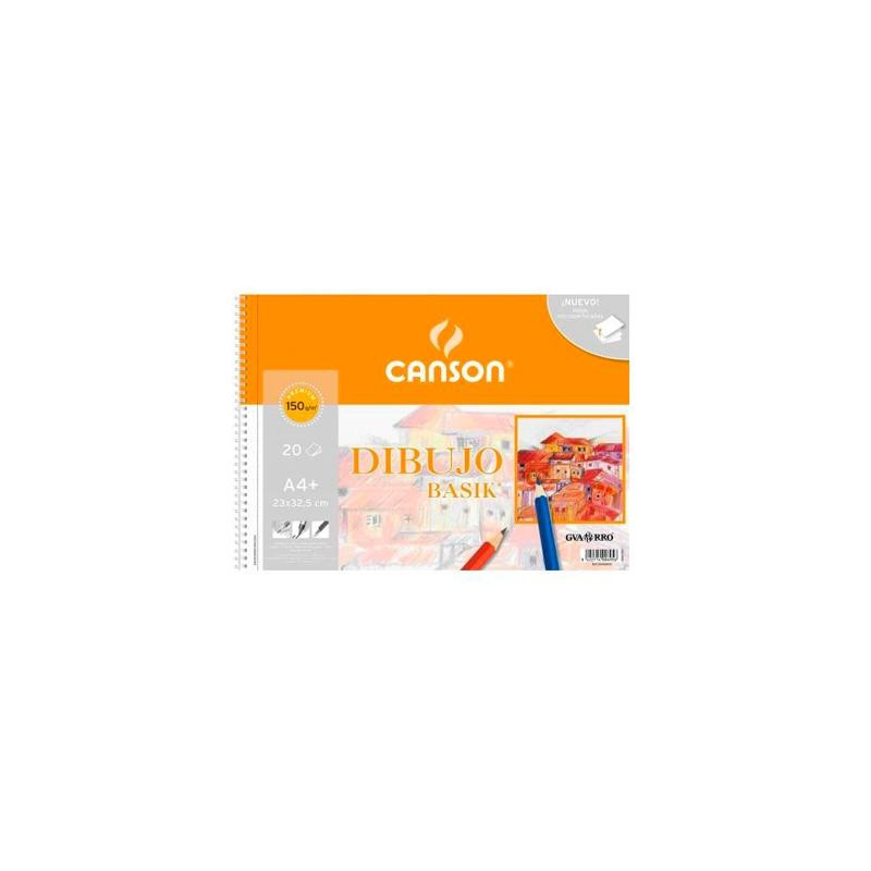 (C200400695) CANSON BLOC DIBUJO BASIK ESPIRAL 20H A4+ 150GR MICROPERFORADO PACK 10 UD BLANCO NATURAL (C200400695) CANSON BLOC DIBUJO BASIK ESPIRAL 20H A4+ 150GR MICROPERFORADO PACK 10 UD BLANCO NATURAL