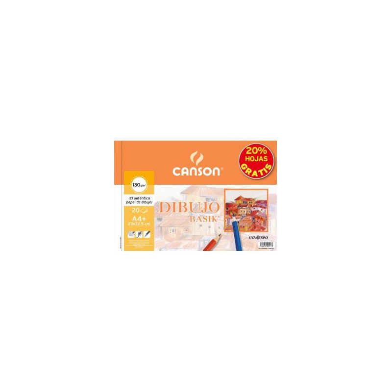 (C400110484) CANSON BLOC DIBUJO BASIK ESPIRAL 20H+20% GRATIS A4+ 130GR MICROPERFORADO BLANCO NATURAL -10U- (C400110484) CANSON BLOC DIBUJO BASIK ESPIRAL 20H+20% GRATIS A4+ 130GR MICROPERFORADO BLANCO NATURAL -10U-