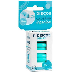 (66144017) CARCHIVO ESTUCHE 11 DISCOS PARA CUADERNO INGENIOX 30MM PLÁSTICO MENTA
