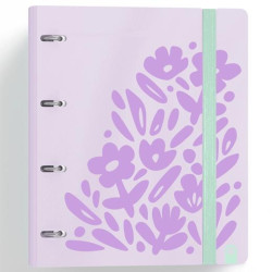 (12457446) CARCHIVO CARPETA ANILLAS 4X35MM CARPEBLOCK 360 C/RECAMBIO 100H 90GR 4 SEPARADORES PP RÍGIDO FOAM MALVA