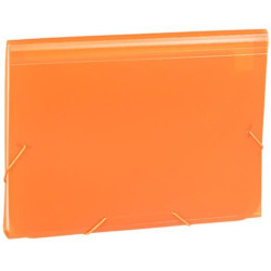 (1913KF52) CARCHIVO CLASIFICADOR ACORDEÓN FOLIO 13 DPTOS C/GOMA PP TRANSLÚCIDO NARANJA