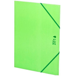 (2033L21) CARCHIVO CARPETA 3 SOLAPAS FOLIO C/GOMAS CARTÓN BRILLO LUZ VERDE