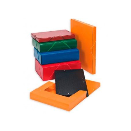(377BM34) CARCHIVO CARPETA DE PROYECTOS 7CM MONTADA CARTÓN COMPACTO PINTADO BRILLO CON GOMAS FOLIO NEGRO