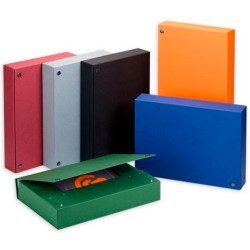 (379OGB40) CARCHIVO CARPETA DE PROYECTOS 9CM MONTADA CARTÓN COMPACTO FORRADO BRILLO CON GOMAS FOLIO NARANJA