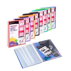 (53035006) CARCHIVO ARCHIVEX-STAR CANGURO PERSONALIZABLE A4 CON 50 FUNDAS PP ESPIRAL NEGRO
