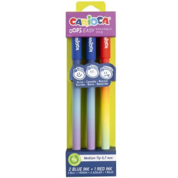 (41025) CARIOCA BOLÍGRAFO TINTA BORRABLE OPPS EASY 0.7MM C/SURTIDOS BLÍSTER 3 UD
