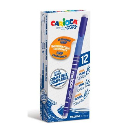 (4303902) CARIOCA BOLÍGRAFO OOPS MONOCOLOR AZUL CAJA 12 UD