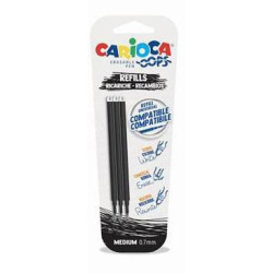 (43041/01) CARIOCA RECAMBIO BOLÍGRAFO OOPS BORRABLE NEGRO - BLISTER DE 3