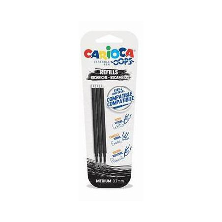 (43041/01) CARIOCA RECAMBIO BOLÍGRAFO OOPS BORRABLE NEGRO - BLISTER DE 3