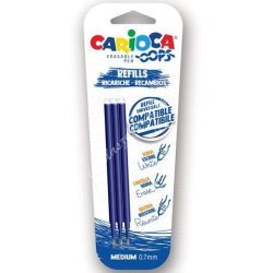 (43041/02) CARIOCA RECAMBIO BOLÍGRAFO OOPS BORRABLE AZUL - BLISTER DE 3