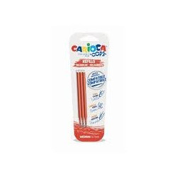 (43041/03) CARIOCA RECAMBIO BOLÍGRAFO OOPS BORRABLE ROJO - BLISTER DE 3