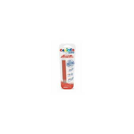 (43041/03) CARIOCA RECAMBIO BOLÍGRAFO OOPS BORRABLE ROJO - BLISTER DE 3