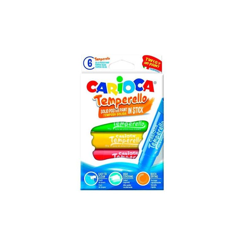 (42739) CARIOCA TÉMPERA SÓLIDA TEMPERELLO COLORES - CAJA DE 6 (42739) CARIOCA TÉMPERA SÓLIDA TEMPERELLO COLORES - CAJA DE 6
