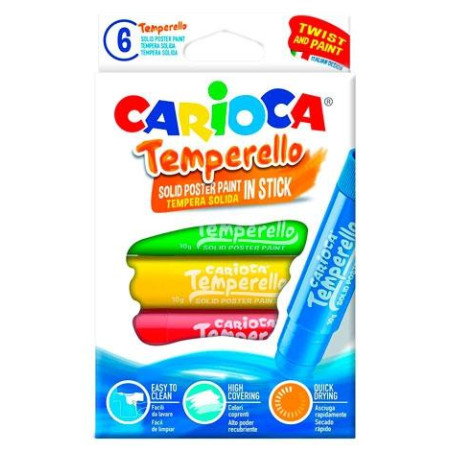(42739) CARIOCA TÉMPERA SÓLIDA TEMPERELLO COLORES - CAJA DE 6