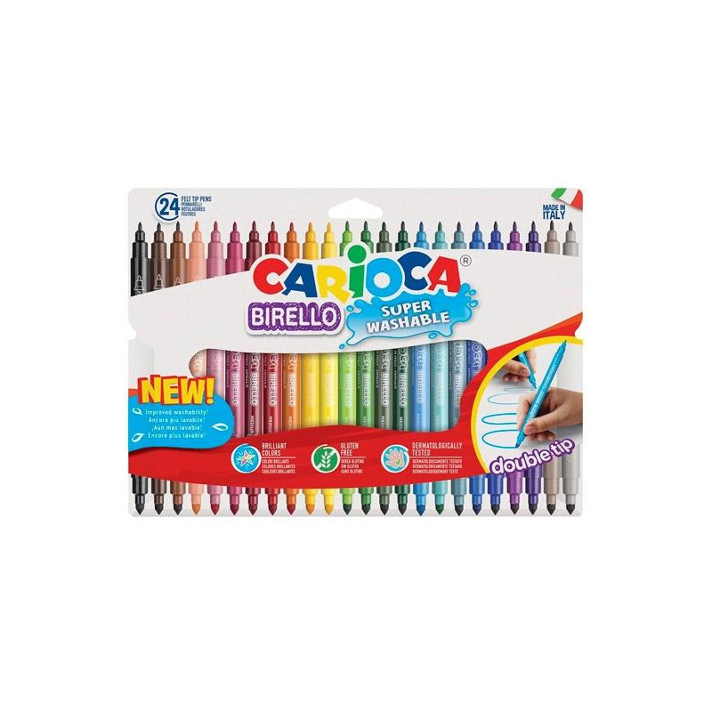 (42758) CARIOCA ROTULADOR BIRELLO DOBLE PUNTA FINA/MEDIA COLORES SURTIDOS ESTUCHE 24 UD (42758) CARIOCA ROTULADOR BIRELLO DOBLE PUNTA FINA/MEDIA COLORES SURTIDOS ESTUCHE 24 UD