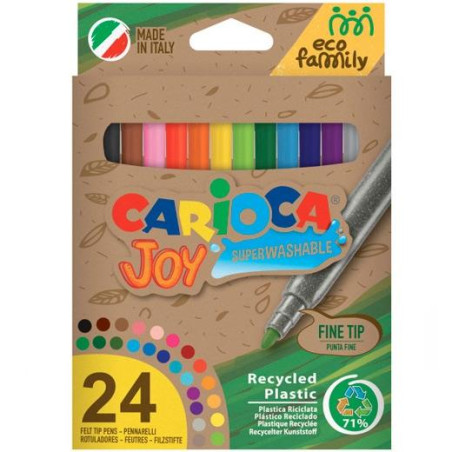(43103) CARIOCA ROTULADORES JOY ECO FAMILY PUNTA FINA C/SURTIDOS ESTUCHE 24 UD