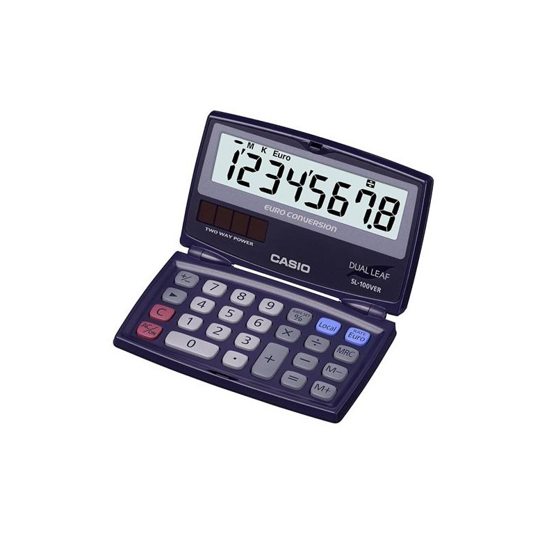 (SL-100VER) CASIO CALCULADORA BOLSILLO 8 DIGITOS PANTALLA GRANDE LCD AZUL MARINO (SL-100VER) CASIO CALCULADORA BOLSILLO 8 DIGITOS PANTALLA GRANDE LCD AZUL MARINO