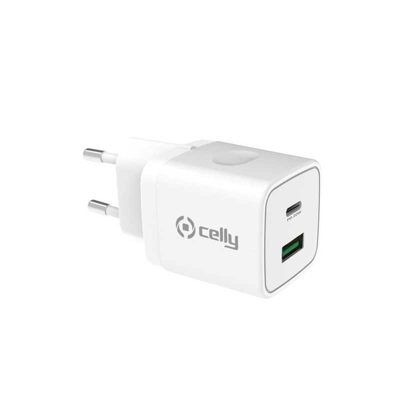 (TC2USBUSBC20WWH) CELLY CARGADOR PARED 1 USB - 1 USB-C 20W BLANCO (TC2USBUSBC20WWH) CELLY CARGADOR PARED 1 USB - 1 USB-C 20W BLANCO