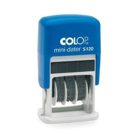 (104691) COLOP SELLO PRINTER S120 4MM FECHA ESPAÑOL AZUL/NEGRO