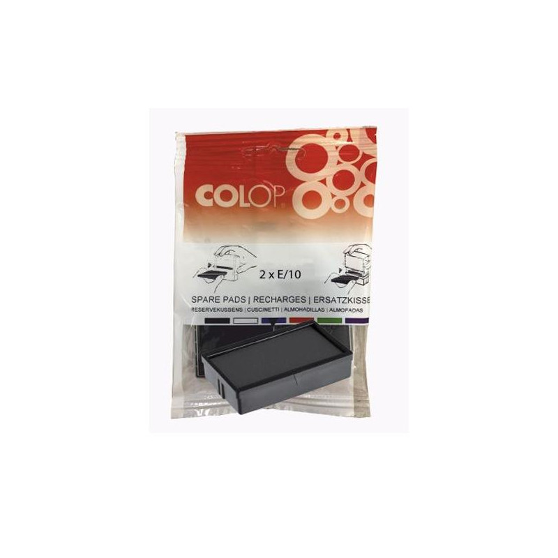 (107124) COLOP ALMOHADILLA E/10 NEGRO BLISTER -2U-