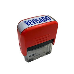 (500703R) COLOP SELLO PRINTER C20 FORMULA " REVISADO " ALMOHADILLA E/20 14X38MM ROJO