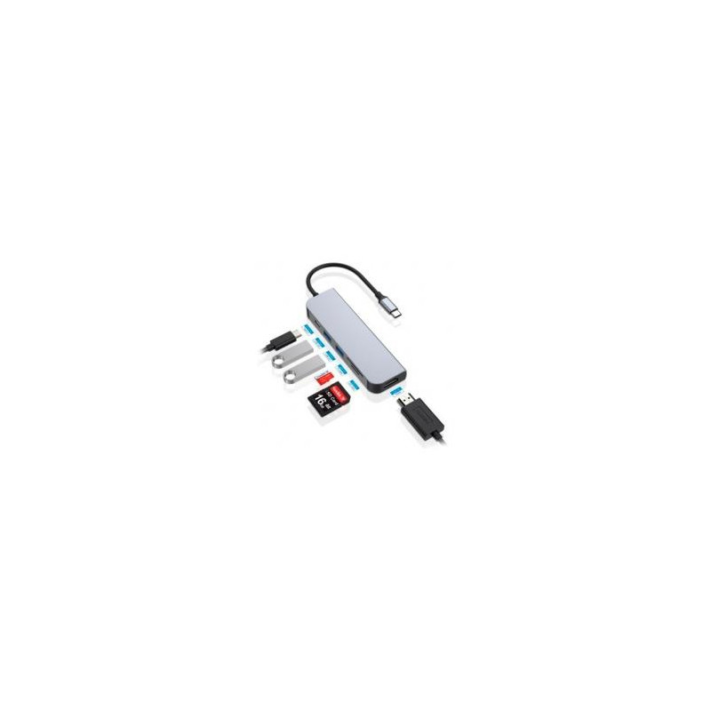 (DONN02G) CONCEPTRONIC ADAPTADOR HUB 6 EN 1 USB-C A HDMI/USB-C/USB 3.0/SD/MICRO SD GRIS (DONN02G) CONCEPTRONIC ADAPTADOR HUB 6 EN 1 USB-C A HDMI/USB-C/USB 3.0/SD/MICRO SD GRIS