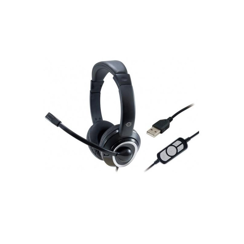 (POLONA01B) CONCEPTRONIC AURICULARES USB MICROFONO FLEXIBLE CONTROL VOLUMEN NEGRO/BLANCO (POLONA01B) CONCEPTRONIC AURICULARES USB MICROFONO FLEXIBLE CONTROL VOLUMEN NEGRO/BLANCO
