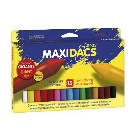 (DX050216) DACS MAXIDACS CERAS 120MM TAMAÑO GIGANTE SURTIDOS -ESTUCHE DE 15U-