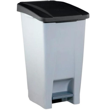 (23400NE) DENOX CONTENEDOR SELECTIVO 120 LITROS C/PEDAL TAPA Y RUEDAS GRIS/NEGRO