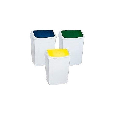 (24260AM) DENOX PAPELERA TAPA BASCULANTE 55L AMARILLO